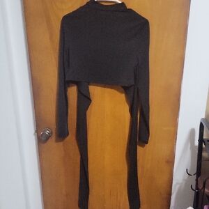 Womens Crop Top Wrap Around Turtleneck Size Small